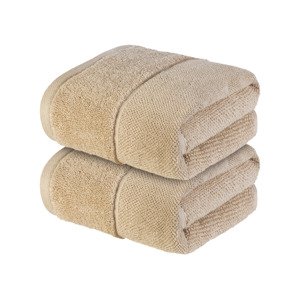 LIVARNO home Froté uterák, 50 x 100, 2 kusy (béžová)