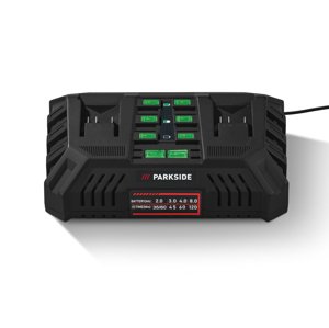 PARKSIDE® Dvojitá rýchlonabíjačka 20 V/2 x 4,5 A PDSLG 20 B2