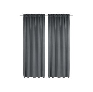 LIVARNO home Zatemňovacie závesy, 135 x 254 cm, 2 kusy (sivá)